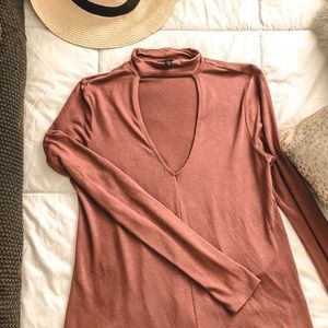 V neck cut out top